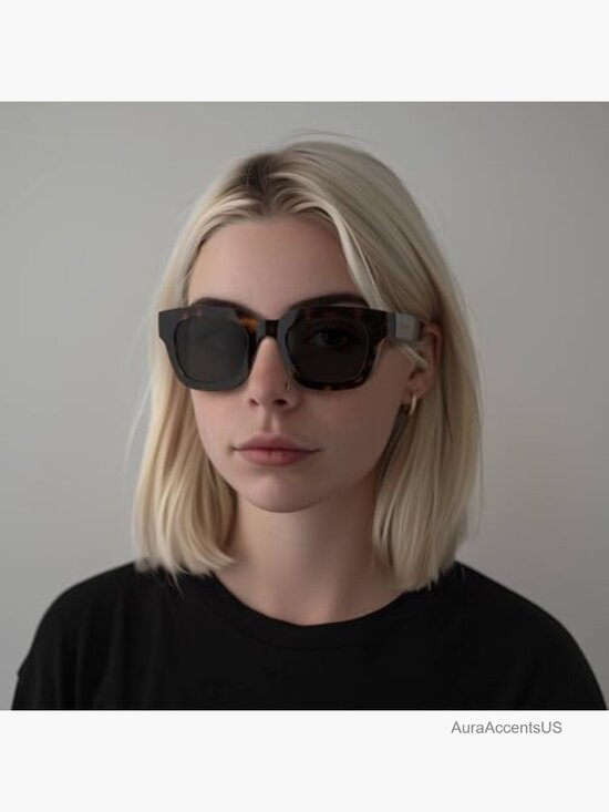 Oversized Square Rectangular Trapezoidal Sunglasses Unisex Spring Hinges UV400 main image 4